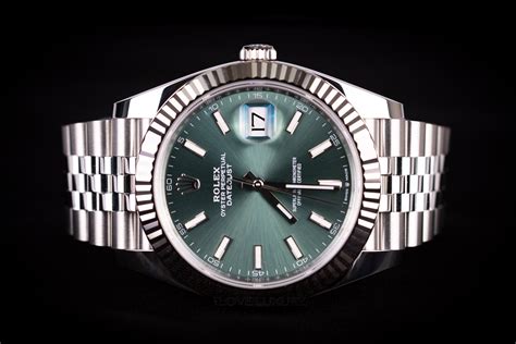 rolex datejust 41 green fluted dial|rolex 41mm datejust mint dial.